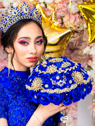 Robe Sweet 16 royal blue with gold Robe Sweet 16 royal blue with gold