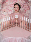 Rose Gold 15 candle ceremony for quinceanera