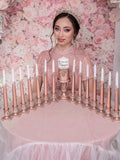 Rose Gold 15 candle ceremony for quinceanera, sweet 15 candles, 15 candles ceremony, 15 candle candelabra