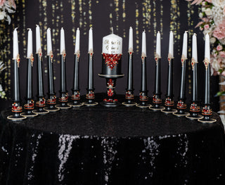 Black with Red 15 candle ceremony for quinceanera