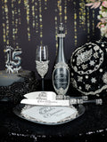 Black silver Quinceanera Brindis Package with Bottle