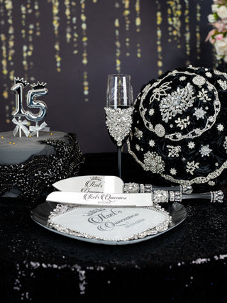 Black silver brindis package