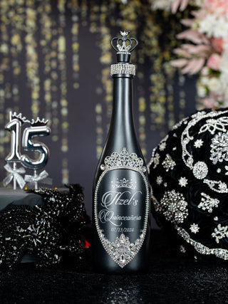 Black silver Quinceanera Bottle