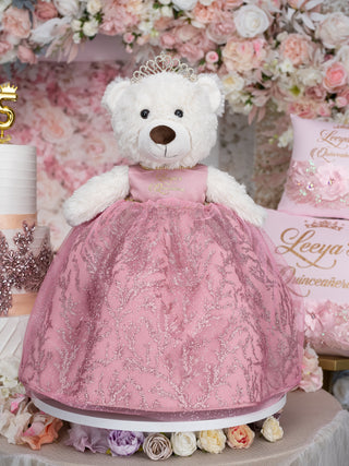 Sparkly Pink last teddy bear for quinceanera