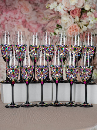 Day of the Dead quinceanera cake knife set with 1 glass