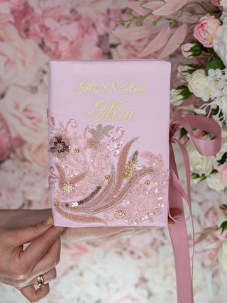 Pink with gold album de fotos para Quinceanera