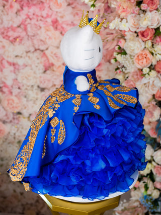 Royal Blue Mexican Quinceanera Bear with ruffles