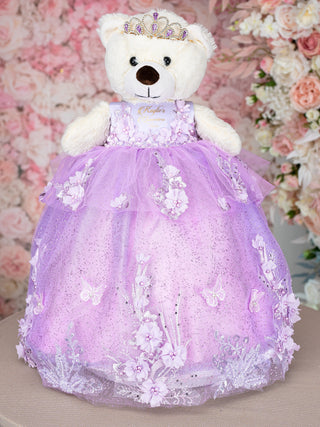 Lavender quinceanera teddy bear
