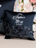 Black silver Quinceanera Tiara Pillow