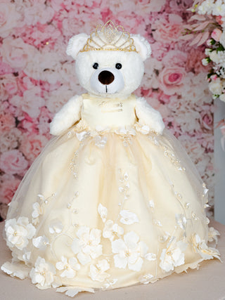 Gold teddy bear for quinceanera