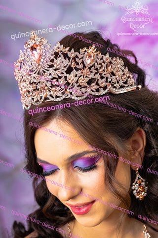 Rose Gold Quinceanera Crown