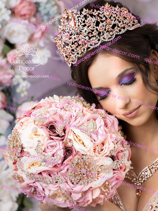 Rose Gold Quinceanera Crown