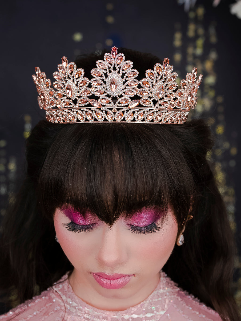 Rose Gold Quinceanera Tiara - Quinceanera Coronas - Quince  display picture 2