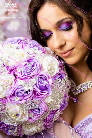 Lilac and silver Quinceanera Kitty