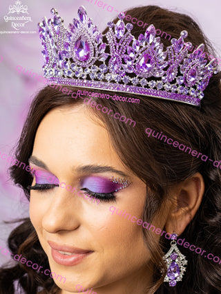 Lila corona para quinceañera, mermaid crown, crown xv, crown quinceanera rings, rainbow crowns