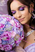 Lilac Iridescent ramos para quinceañera 9 inches