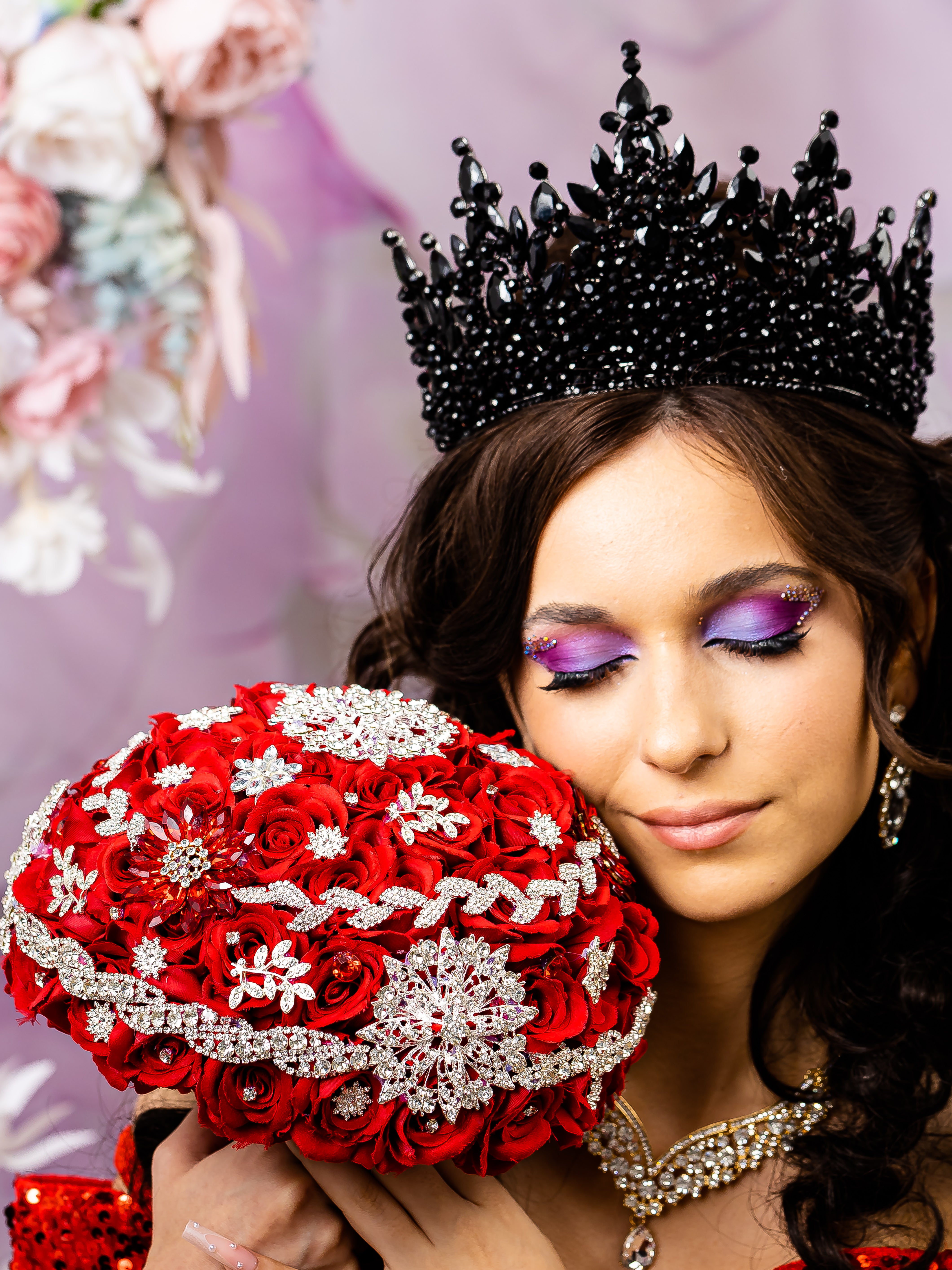 Black Quinceanera Crown| Black Sweet 16 Tiara | Black Corona