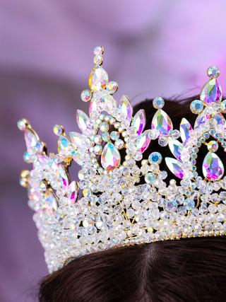 Iridescent Quinceanera Crown, princess crowns real, crown xv, corona de reina