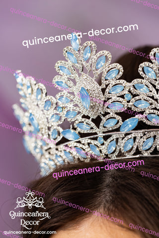 Light Blue Quinceanera Tiara (with silver)