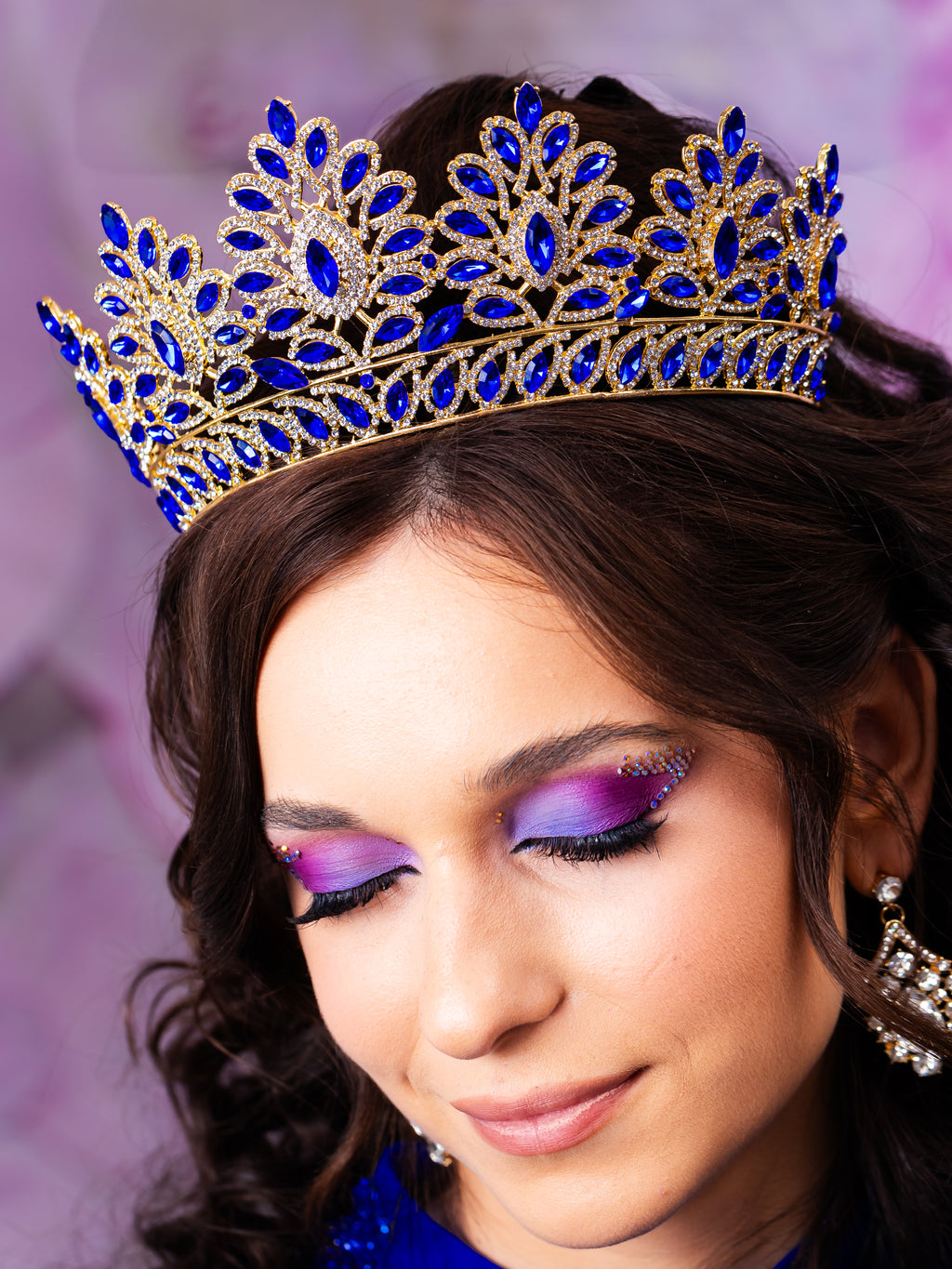 Royal Blue Quinceanera Tiara - Quinceanera Coronas - Quince  display picture 1