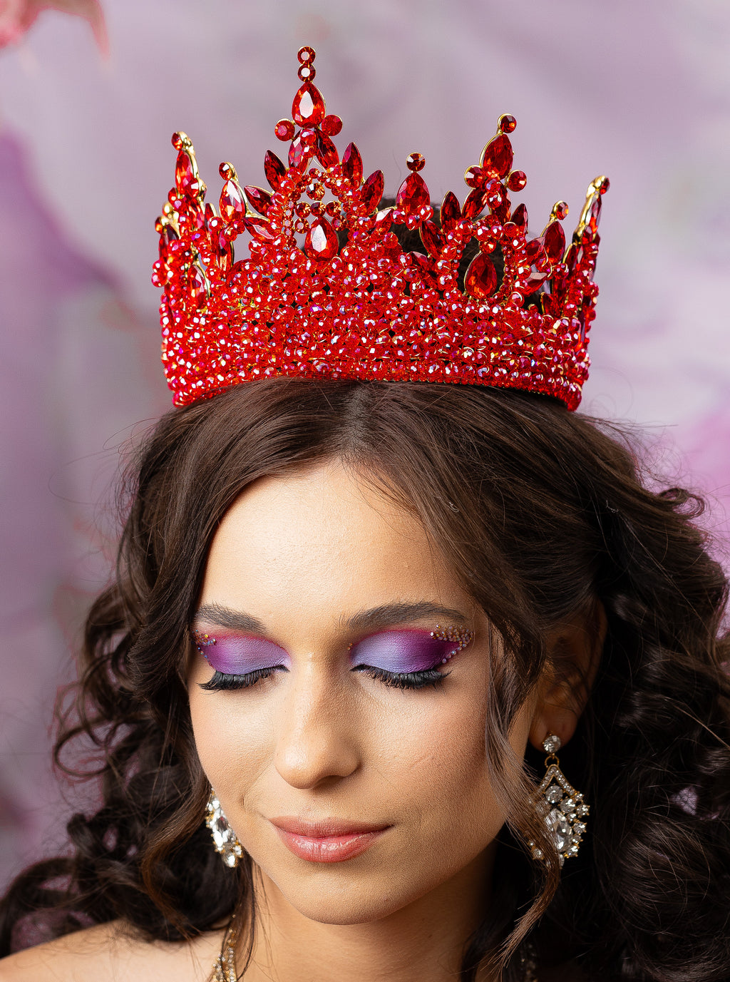 Red Quinceanera Crown | Red Sweet 16 Tiara | Roja Quince  display picture 3