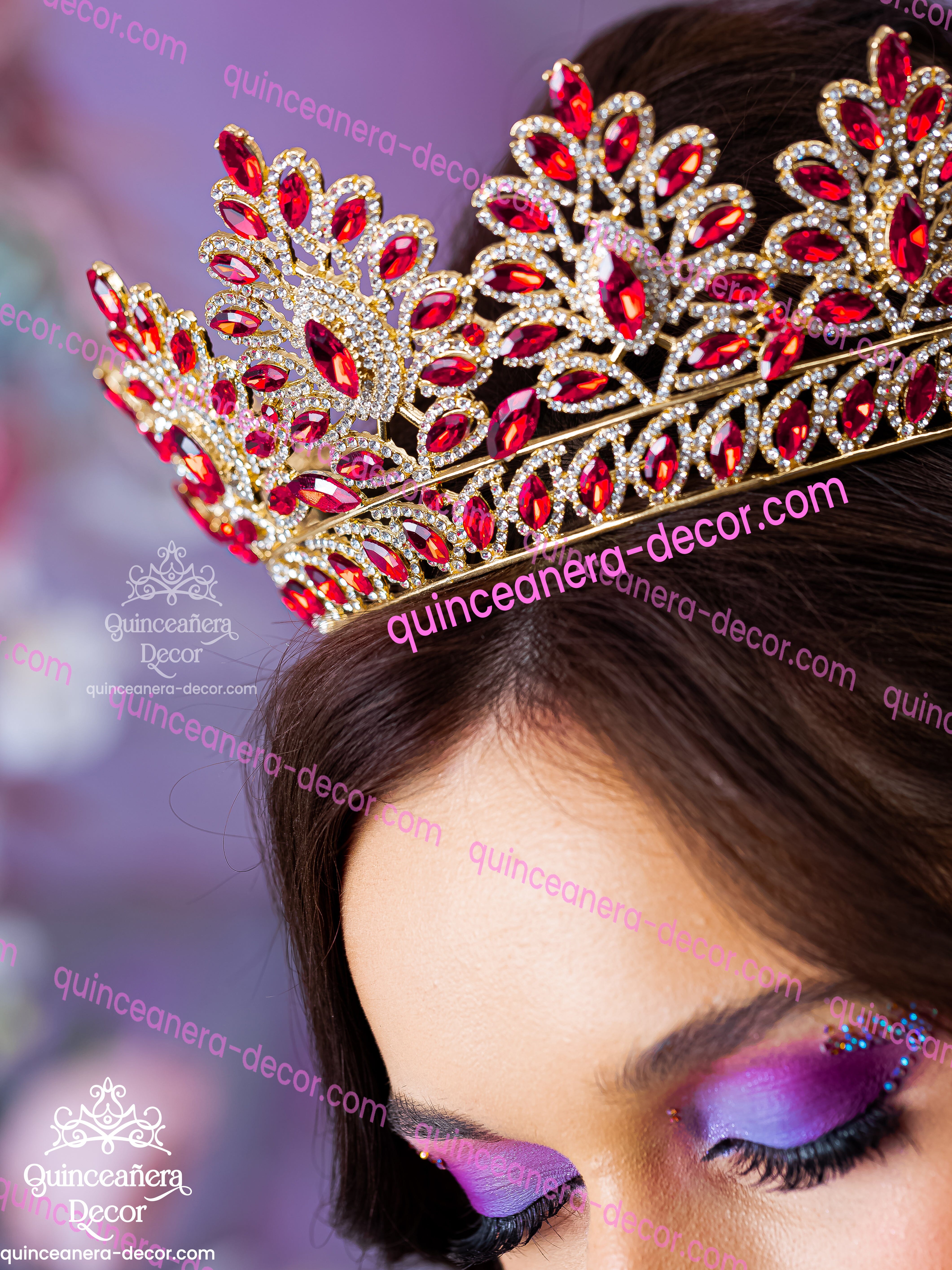 Red Quinceanera Crown| Red Sweet 16 Tiara |Red Corona