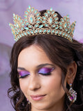 Sage Green Quinceanera Tiara (with Gold)