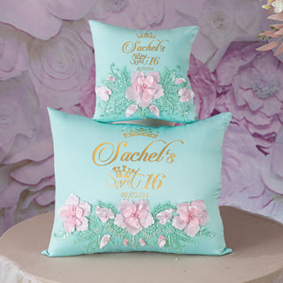 Mint quinceanera kneeling pillow, shoes pillow