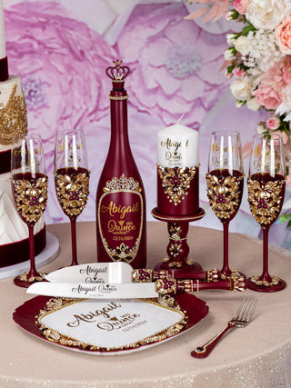 Burgundy full quinceanera package