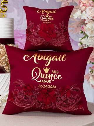 Burgundy full quinceanera package