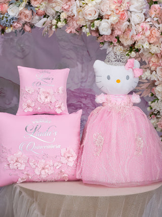 Pink quinceanera pillows set