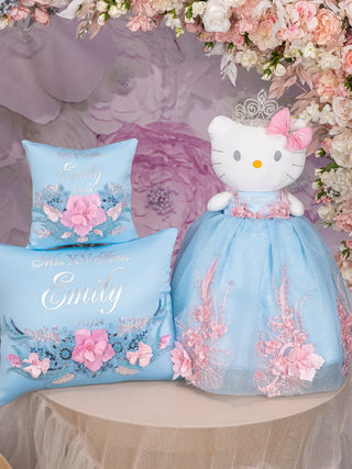 Light blue with Pink last kitty for quinceanera