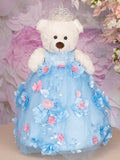 Light blue with Pink last teddy bear for quinceanera