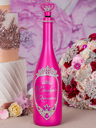 Hot Pink 1 quinceanera champagne glass