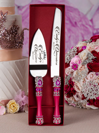 Rosa Fuerte Quinceanera cake knife and server