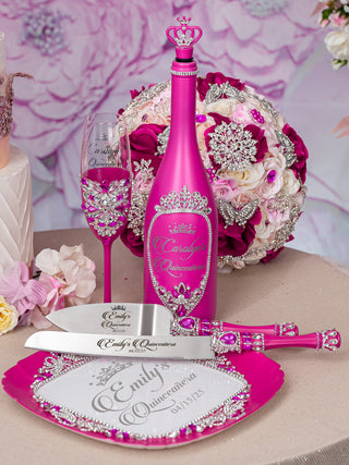 Biblia de quinceañera fucsia