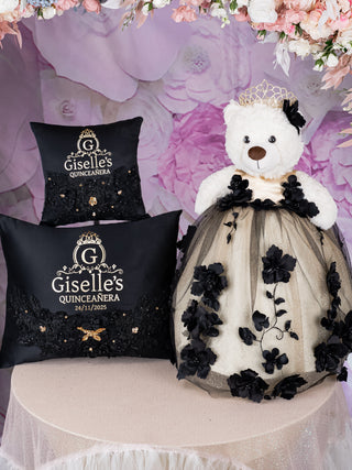 Black Quinceanera Pillows Set