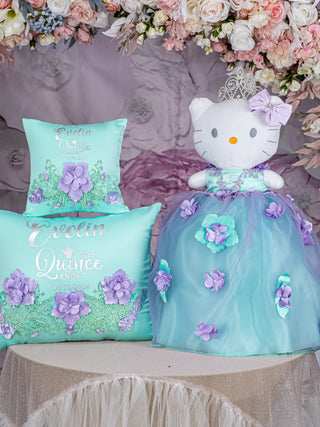 Mint Lilac quinceanera tiara pillow