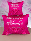 Magenta quinceanera pillows set