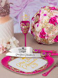 Fuchsia Quinceanera Brindis Package Kitty design