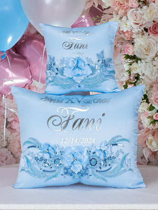 Light Blue with silver album de fotos para Quinceanera