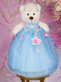 Light blue with Pink last teddy bear for quinceanera