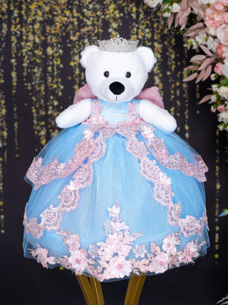 Light Blue Teddy Bear Quinceanera Pink Flowers / quinceanera-decor Light Blue Teddy Bear Quinceanera Pink Flowers / quinceanera-decor