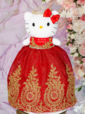 Red with gold Kitty for quinceanera