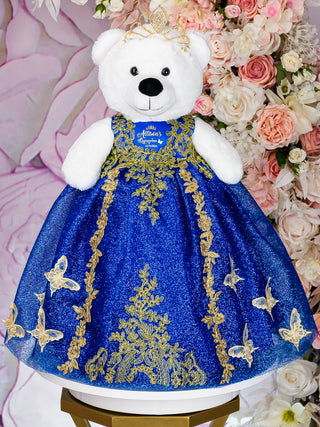 Royal Blue Quinceanera pillows set and Teddy Bear