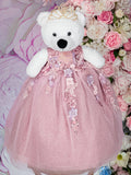 Rose Gold blush floral last teddy bear for quinceanera