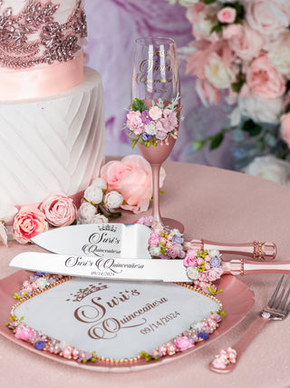 Rose gold blush floral brindis package 
