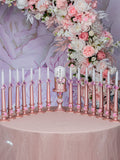 Rose gold blush floral 15 candle ceremony for quinceanera