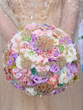 Rose Gold blush floral Quinceanera Bouquet 9 inches