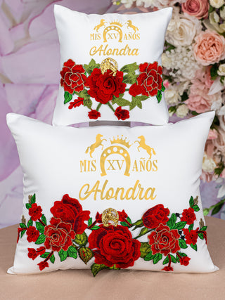 Charro Quinceanera package of pillows set, Bible and guest book